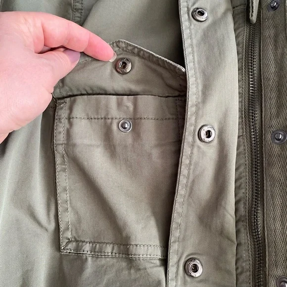 Style & Co women's twill utility spring jacket in olive drab, size small - Picture 15 of 16
